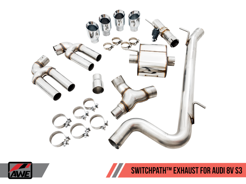 AWE Tuning Audi 8V S3 SwitchPath Exhaust w/Chrome Silver Tips 102mm-thumbmail-11
