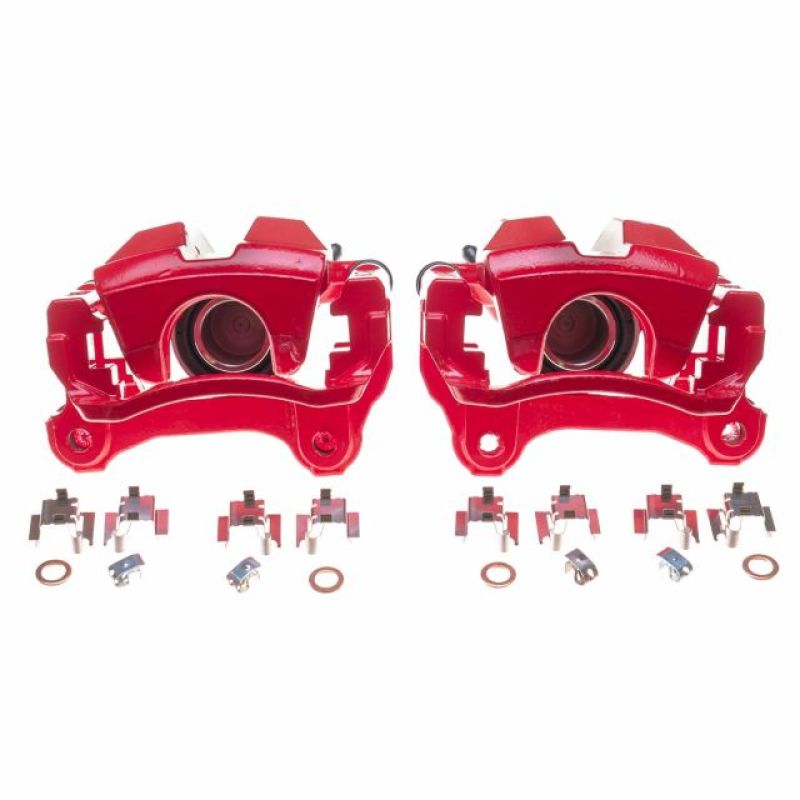 Power Stop 13-18 Lexus GS350 Rear Red Calipers w/Brackets - Pair-thumbmail-1