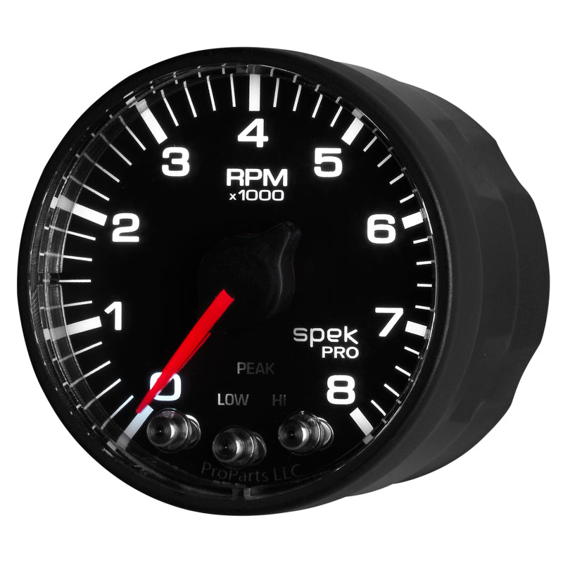 Autometer Spek-Pro Black 2 1/16 inch 8K RPM Tach w/ Shift Light and Peak Memory-thumbmail-7