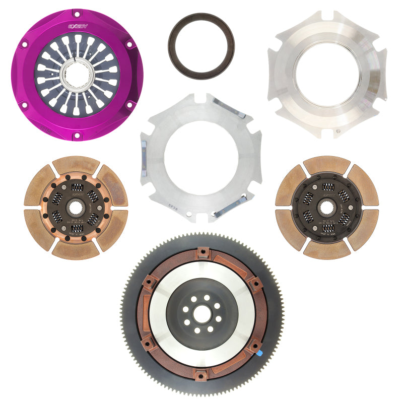 Exedy 2005-2005 Saab 9-2X Aero H4 Hyper Twin Cerametallic Clutch Sprung Center Disc Pull Type Cover-thumbmail-5