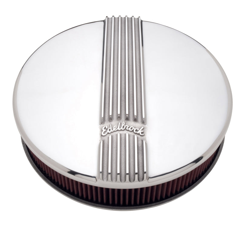 Edelbrock Air Cleaner Classic Series Round Aluminum Top Cloth Element 14In Dia X 3 9In Polished-thumbmail-10