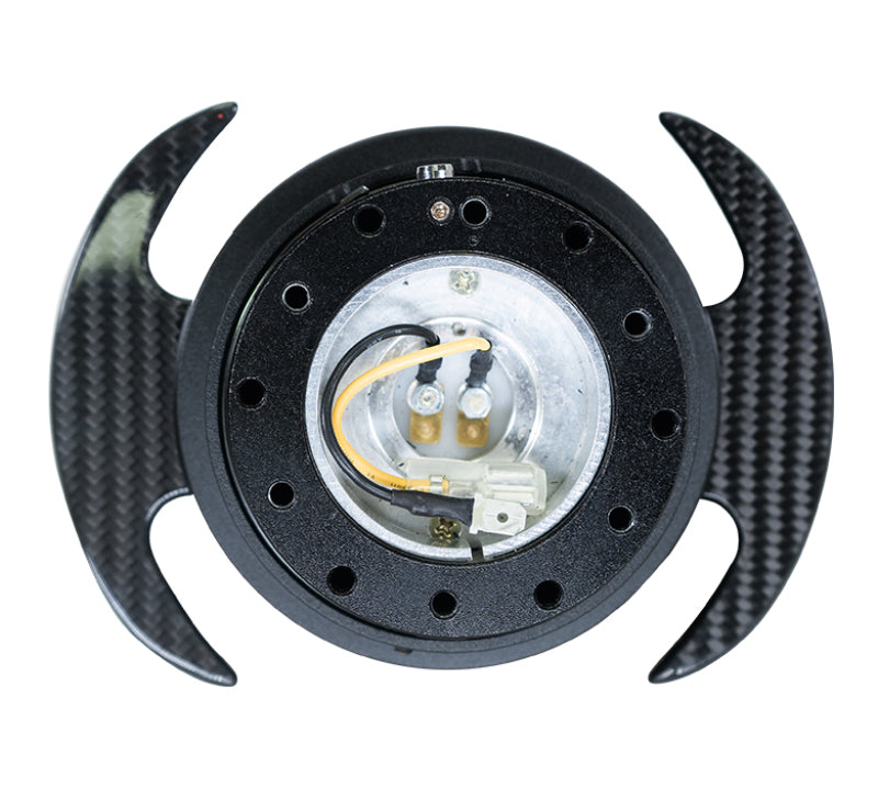 NRG Quick Release Kit Gen 3.0 - Black Body / Black Ring w/ Carbon Fiber Handles-thumbmail-3