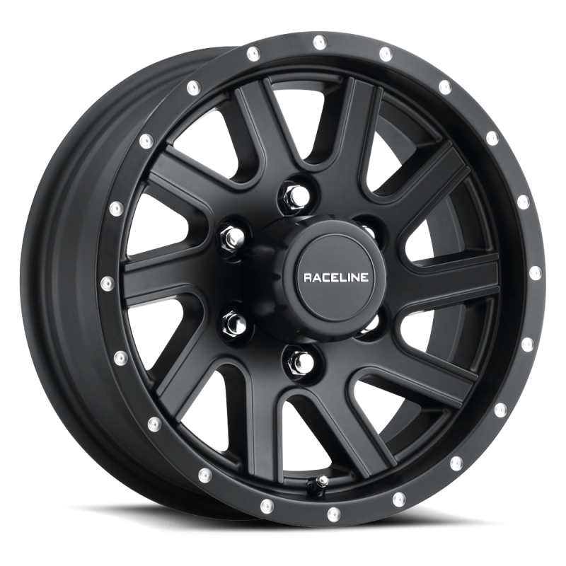 Raceline 820MB Twisted 16x6in / 8x165.1 BP / 0mm Offset / 4.90mm Bore - Satin Black Wheel-thumbmail-1