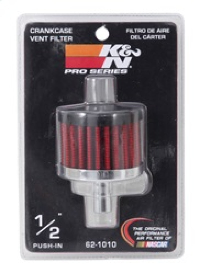 K&N Steel Base Crankcase Vent Filter .5in Vent OD x 2in OD x 1.5in Height-thumbmail-12