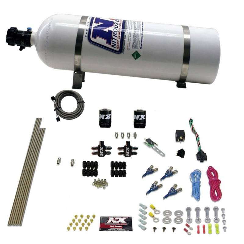 Nitrous Express 4 Cyl Gas Nitrous Kit (100-250HP) w/15lb Bottle-thumbmail-2