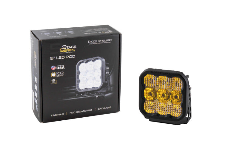 Diode Dynamics SS5 LED Pod Pro - Yellow Combo (Single)-thumbmail-8