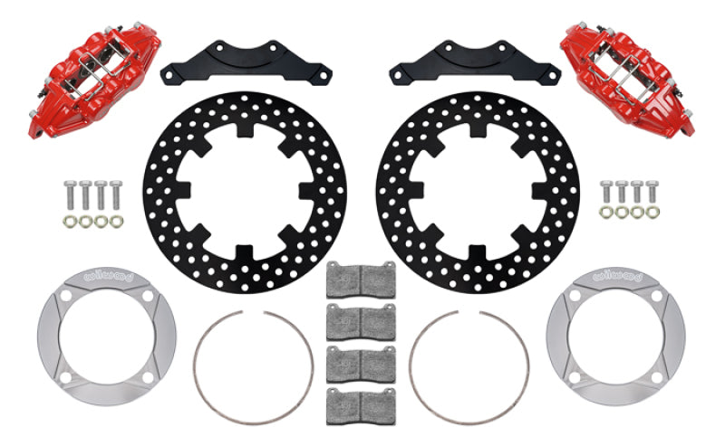Wilwood 2014+ Polaris RZR XP 1000 Rear Kit 11.25in Drilled - Red-thumbmail-2