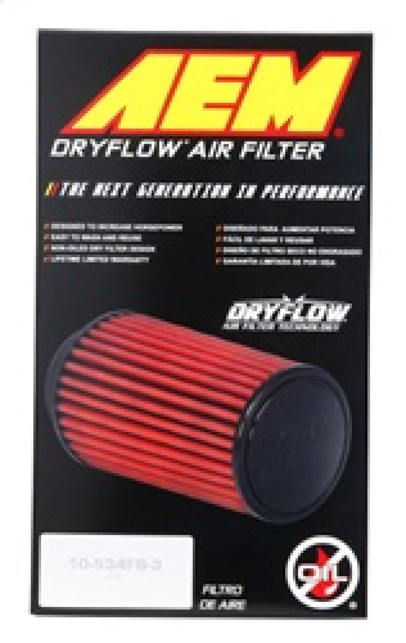 AEM DryFlow Air Filter - Round Tapered 5in Top OD x 6 Base OD x 5.563in H x 3in Flange ID-thumbmail-12