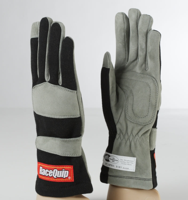 RaceQuip Black 1-Layer SFI-1 Glove - Small-thumbmail-1