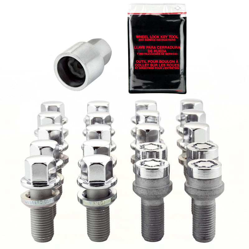 McGard 5 Lug Hex Install Kit w/Locks (Radius Seat Bolt) M14X1.5 / 17mm Hex / 26.3mm Shank L - Chrome-thumbmail-7