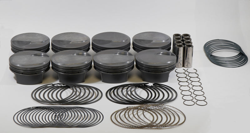 Mahle MS Piston Set BBC 489ci 4.280in Bore 4.25in Stroke 6.385in Rod .990 Pin 43cc 12.8 CR Set of 8-thumbmail-2