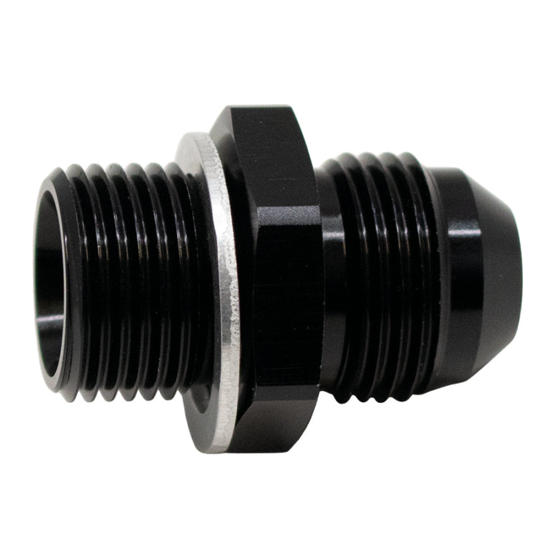DeatschWerks 8AN Male Flare to M18 X 1.5 Male Metric Adapter (Incl Washer) - Anodized Matte Black-thumbmail-2