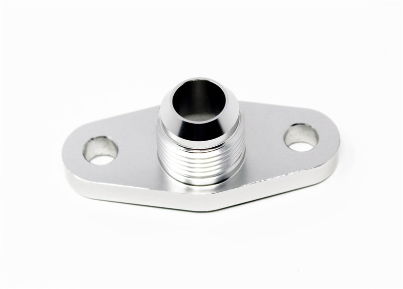 Torque Solution Billet Offset Oil Drain Flange w/ Integrated -10AN Flange: T3/T4 & PTE/Borg Turbo-thumbmail-1