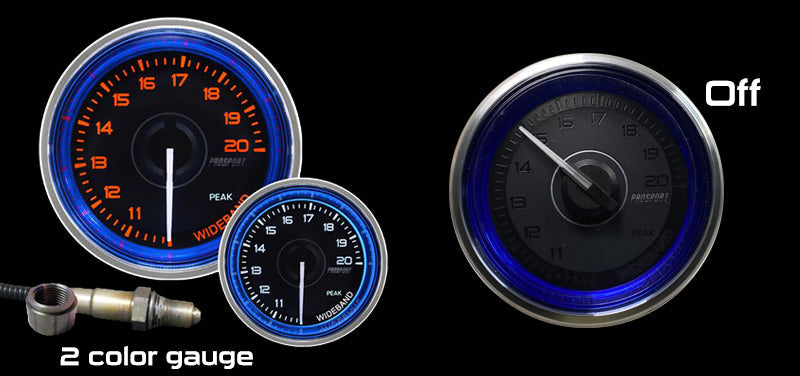 Prosport 2-1/16" Crystal Blue/White Wideband Air Fuel Ratio kit
