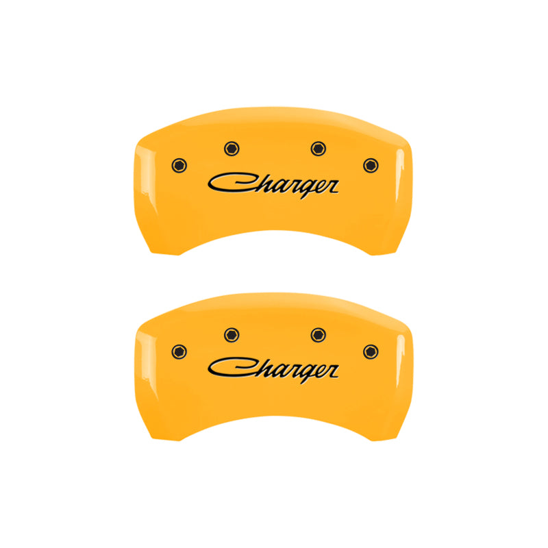 MGP 4 Caliper Covers Engraved Front & Rear With stripes/Challenger Black finish silver ch-thumbmail-5