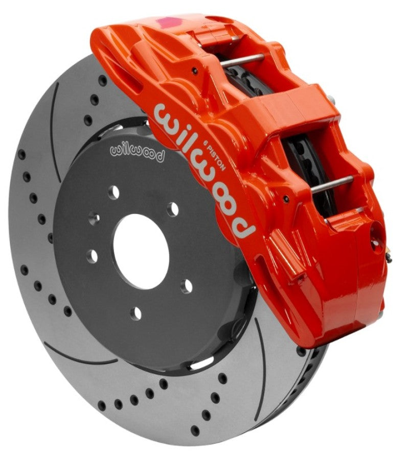 Wilwood SX6R Front Brake Kit 15in SRP Slotted/Drilled Red w/ Lines 14+ Chevy Corvette C7-thumbmail-1