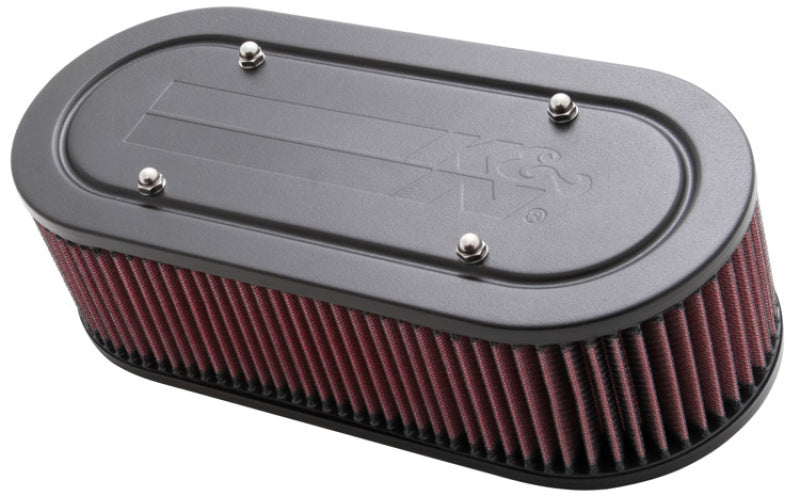 K&N Custom Oval Racing Assembly Red 11.96in Inside Length / 5.22in Inside Width / 3.25in Filter H-thumbmail-2