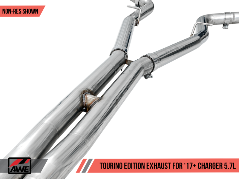 AWE Tuning 2017+ Dodge Charger 5.7L Touring Edition Exhaust - Non-Resonated - Chrome Silver Tips-thumbmail-8