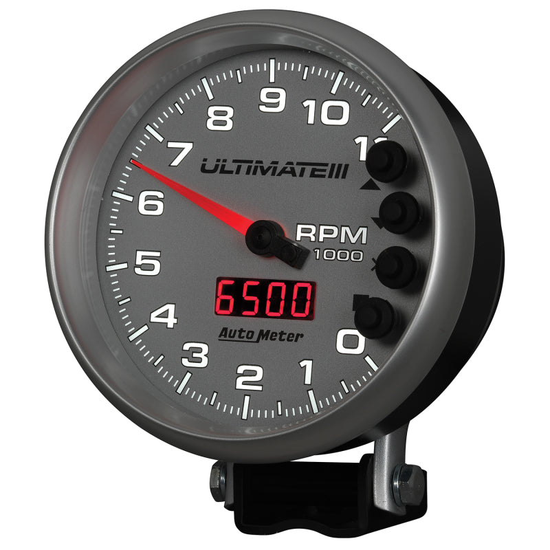 Autometer 5 inch Ultimate III Playback Tachometer 11000 RPM - Silver-thumbmail-6