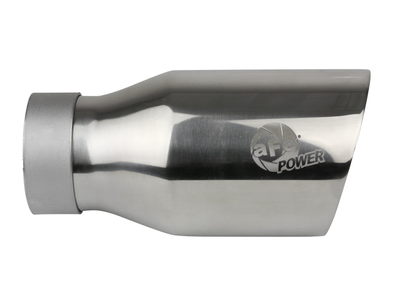 aFe MACH Force-Xp Univ 304 SS Double-Wall Clamp-On Exhaust Tip - Polished - 3in Inlet - 4.5in Outlet-thumbmail-6