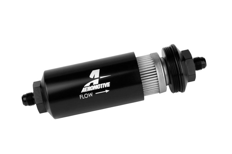 Aeromotive In-Line Filter - (AN-6 Male) 40 Micron Stainless Mesh Element Bright Dip Black Finish-thumbmail-4
