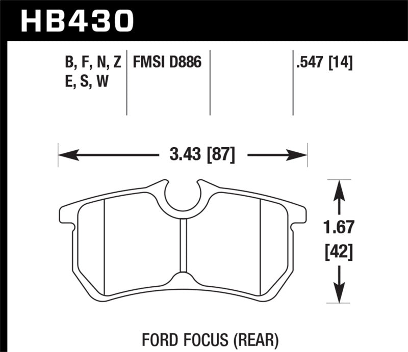 Hawk 00-07 Ford Focus HPS 5.0 Rear Street Brake Pads-thumbmail-4