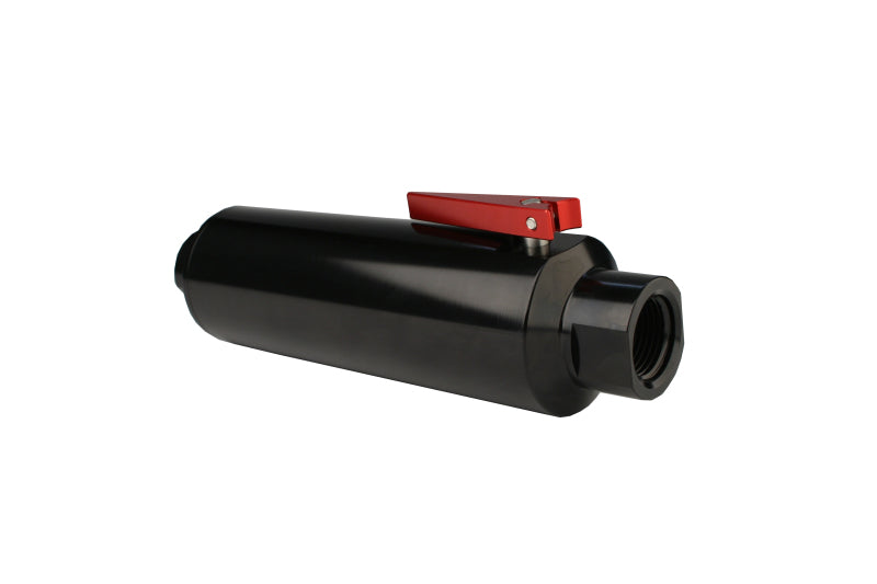 Aeromotive In-Line AN-12 Filter w/Shutoff Valve 100 Micron SS Element - Black Anodize Finish-thumbmail-3