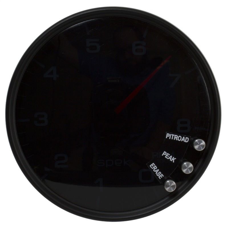 Autometer Spek-Pro Gauge Tachometer 5in 8K Rpm W/Shift Light & Peak Mem Black/Smoke/Black-thumbmail-4
