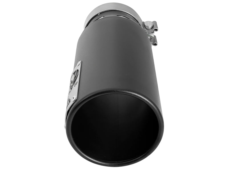 aFe SATURN 4S 4in SS Intercooled Exhaust Tip - Black 4in In x 5in Out x 12in L Bolt-On-thumbmail-6