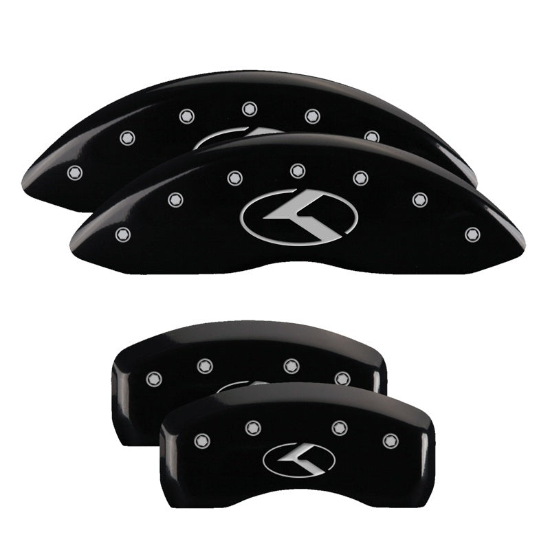 MGP 4 Caliper Covers Engraved Front & Rear Circle K/Kia Black finish silver ch-thumbmail-2