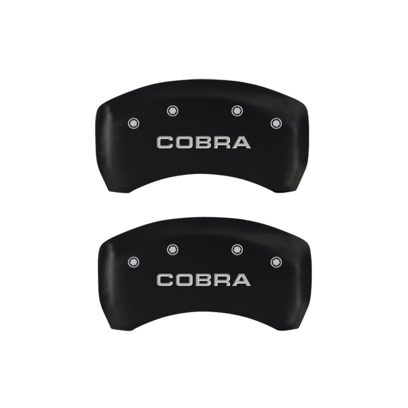 MGP 4 Caliper Covers Engraved Front & Rear Cobra Red finish silver ch-thumbmail-5
