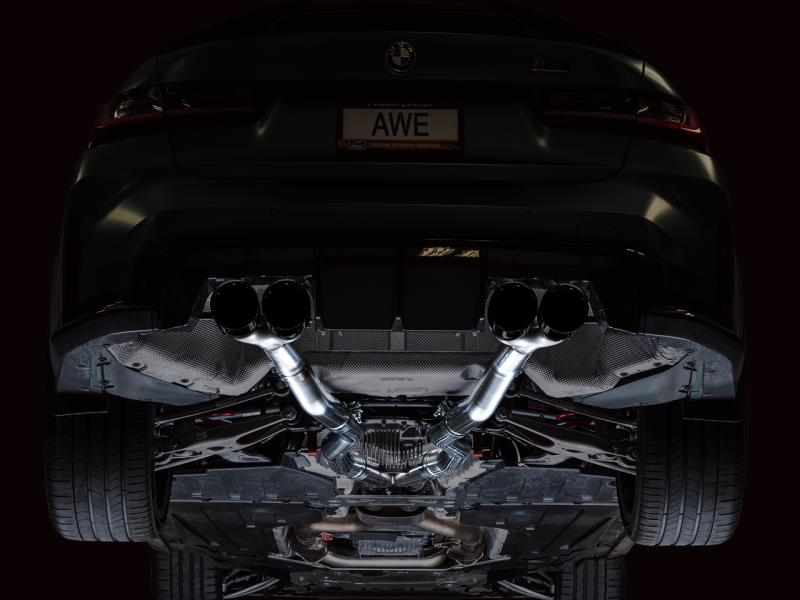 AWE Track Edition Catback Exhaust for BMW G8X M3/M4 - Diamond Black Tips-thumbmail-9
