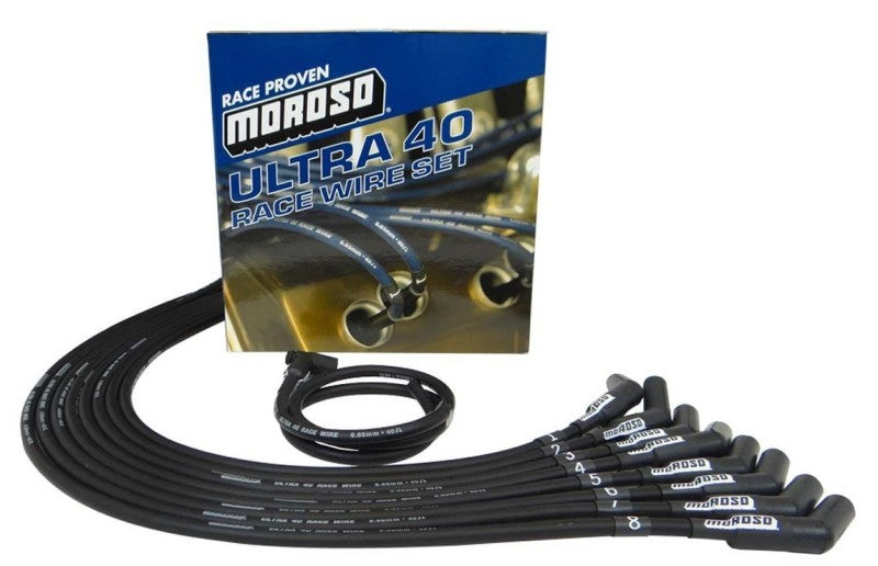 Moroso Chevrolet Big Block Ignition Wire Set - Ultra 40 - Unsleeved - HEI - 135 Degree - Black-thumbmail-1