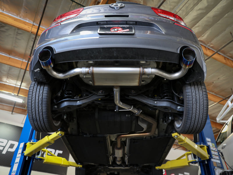 aFe Takeda 2.5in 409 SS Axle-Back Exhaust System Blue Flame 18-20 Hyundai Elantra GT L4-1.6L(t)-thumbmail-2
