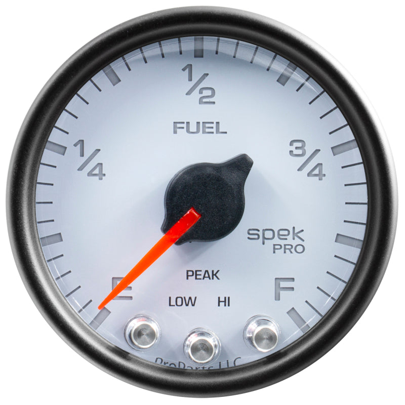 Autometer Spek-Pro Gauge Fuel Level 2 1/16in 0-270 Programmable Wht/Blk-thumbmail-2