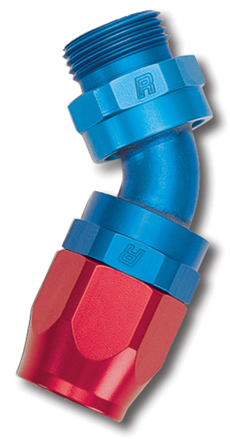 Russell Performance -10 AN Red/Blue 45 Degree Swivel Dry Sump Hose End (-8 Port 3/4in-16 Thread)-thumbmail-4