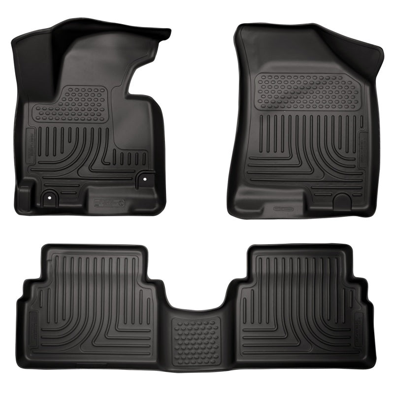 Husky Liners 2014 Kia Sportage w/Retain Hooks WeatherBeater Combo Front & 2nd Row Black Floor Liners-thumbmail-1