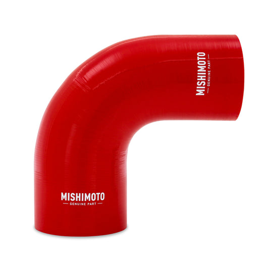 Mishimoto Silicone Reducer Coupler 90 Degree 3in to 3.75in - Red