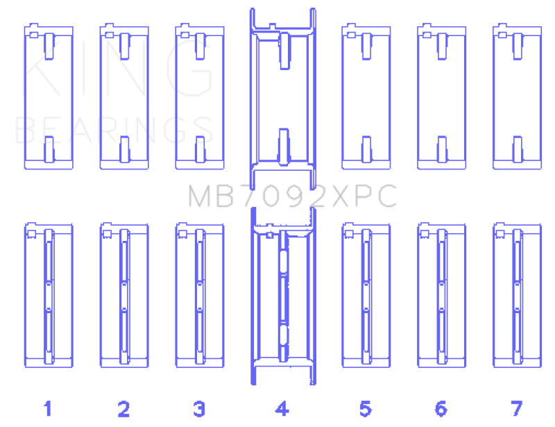 King Nissan RB26DETT 24V (Size .026) XP Coated Tri Metal Main Bearing Set-thumbmail-2