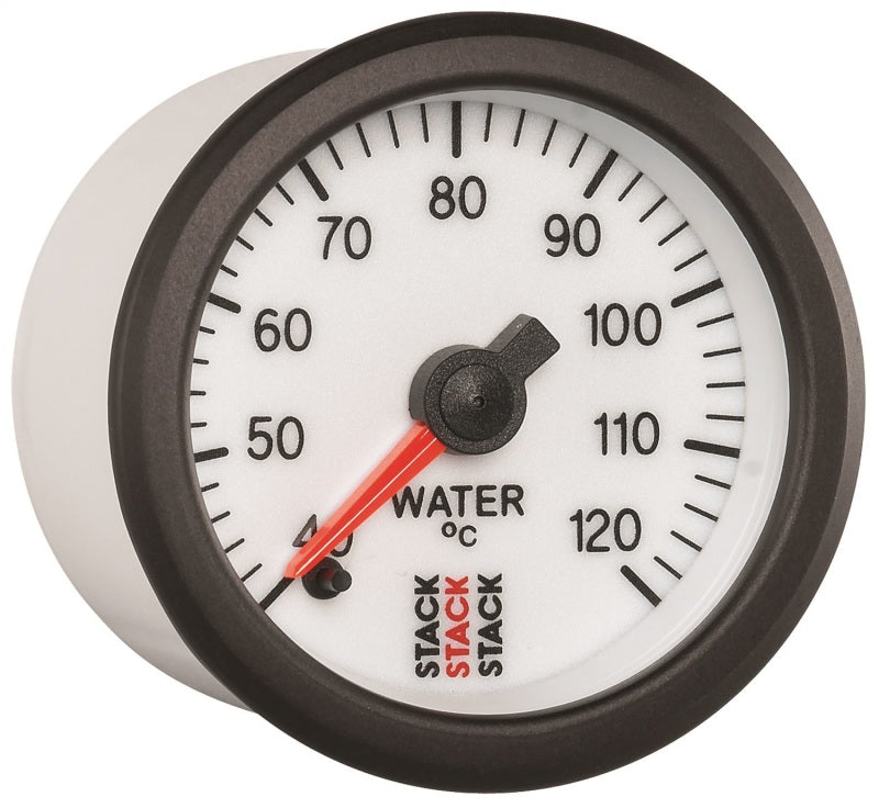Autometer Stack 52mm 40-120 Deg C 1/8in NPTF Male Pro Stepper Motor Water Temp Gauge - White-thumbmail-5