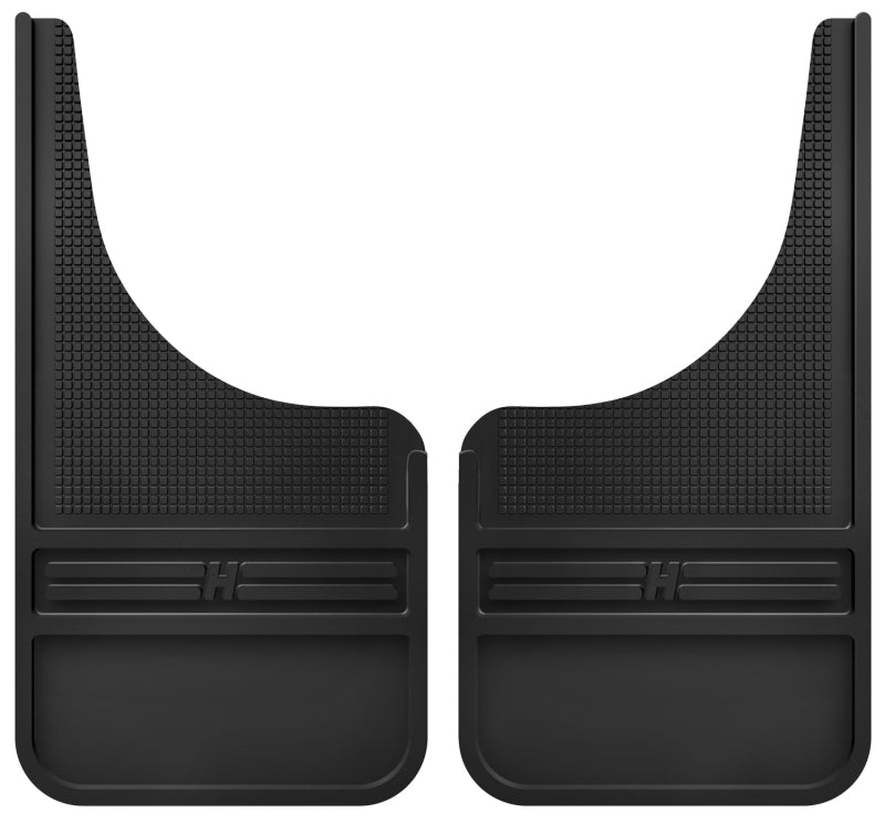 Husky Liners Universal 12in Wide Black Rubber Front Mud Flaps w/o Weight-thumbmail-2