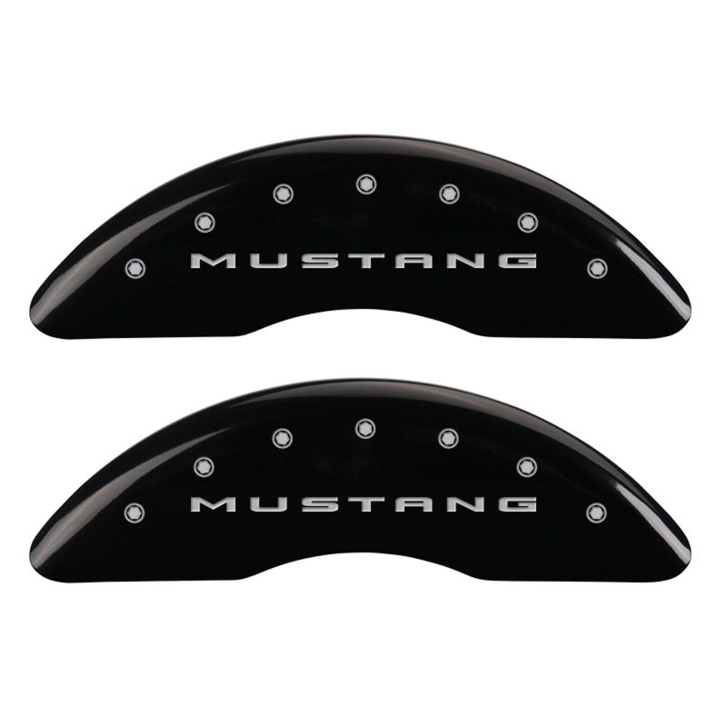 MGP 4 Caliper Covers Engraved Front 2015/Mustang Engraved Rear 2015/37 Black finish silver ch-thumbmail-3