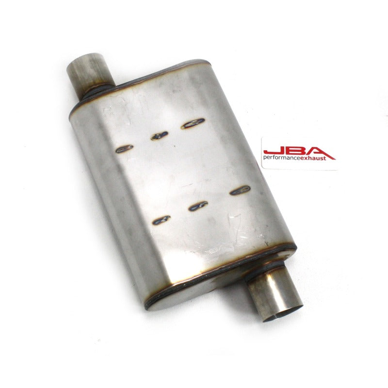 JBA Universal Chambered Style 304SS Muffler 13x9.75x4 2.5in Inlet Diameter Offset/Offset-thumbmail-2