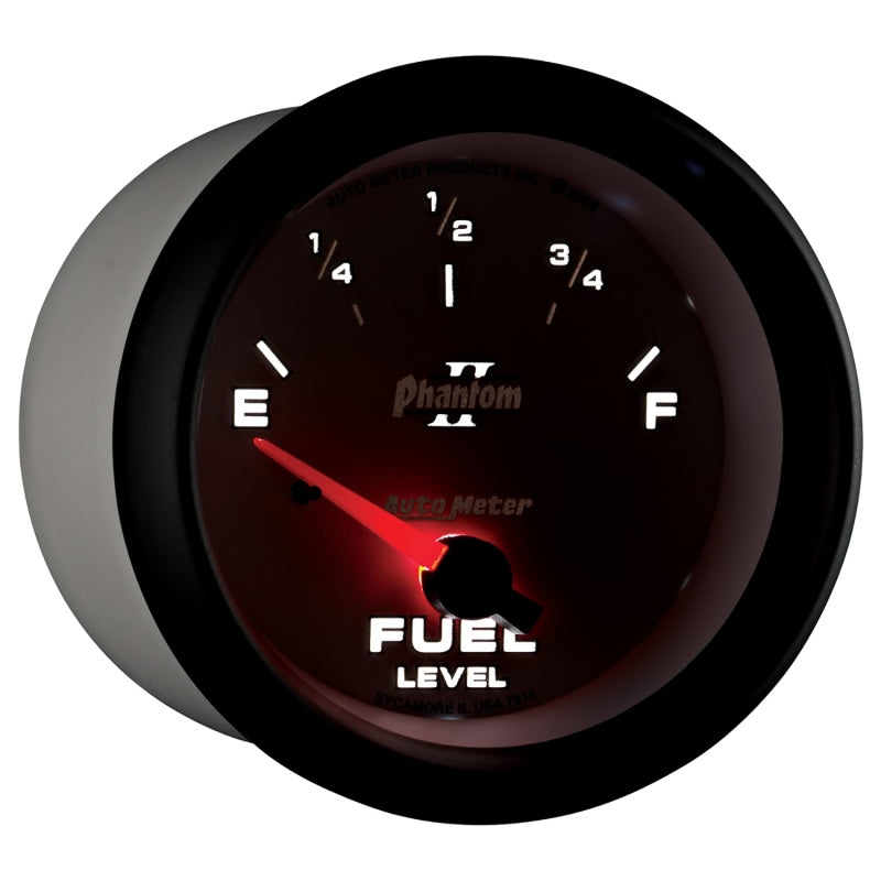 AutoMeter Gauge Fuel Level 2-5/8in. 240 Ohm(e) to 33 Ohm(f) Elec Phantom II