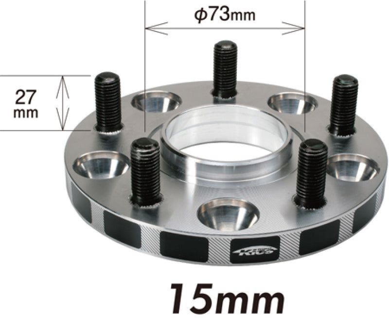 Project Kics 15mm Thick 12x1.25 66mm Hub 5-114.3 Wide Tread Spacers-thumbmail-1