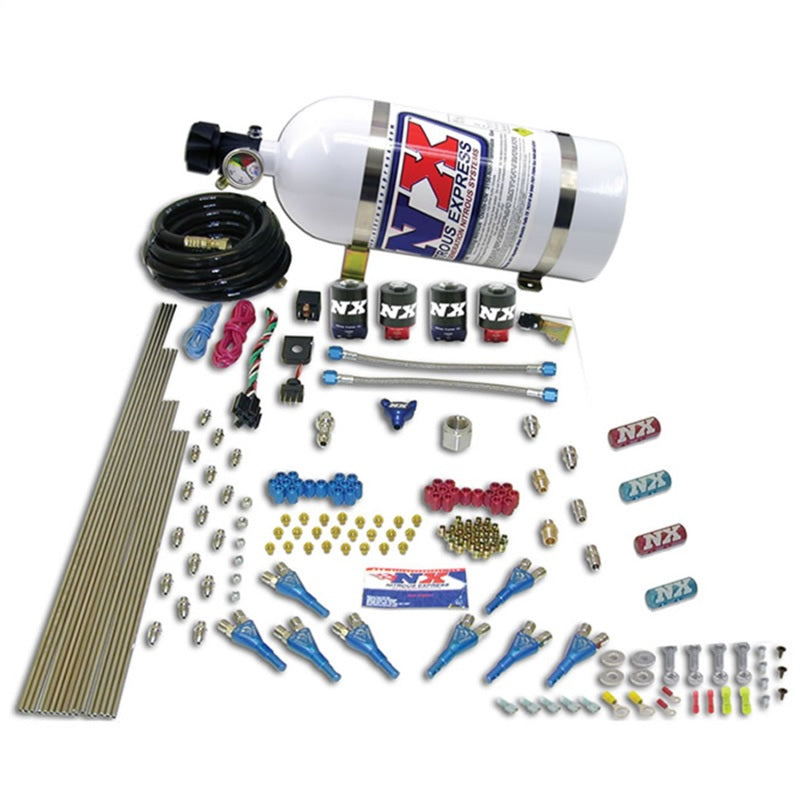 Nitrous Express Street Shark Gas 4 Solenoids Nitrous Kit (100-150-250HP) w/5lb Bottle-thumbmail-1
