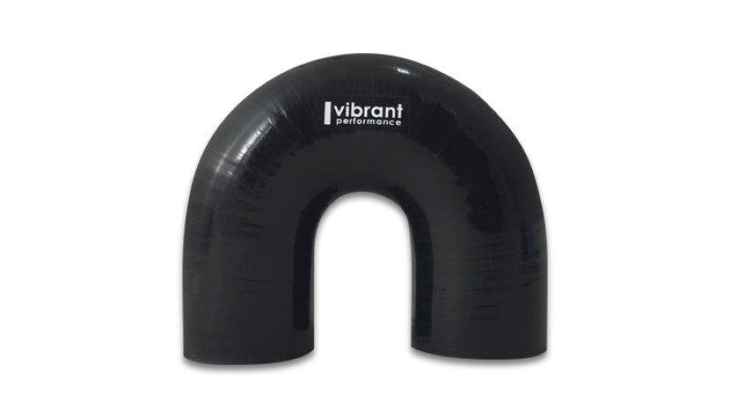 Vibrant 4 Ply Reinforced Silicone Elbow Connector - 1.75in ID x 5.50in Leg 180 Deg Elbow (BLACK)-thumbmail-1