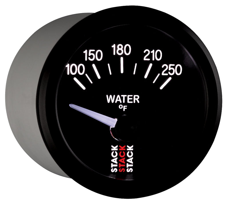Autometer Stack 52mm 100-250 Deg F 1/8in NPTF Electric Water Temp Gauge - Black-thumbmail-4