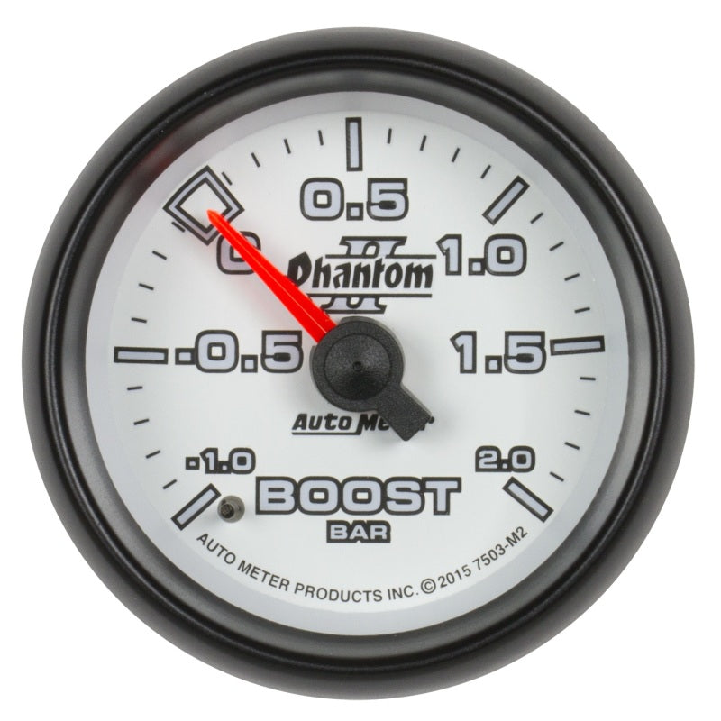 Autometer Phantom II Gauge Vac/Boost 2 1/16in -1 - +2 Bar Mechanical Phantom II-thumbmail-1