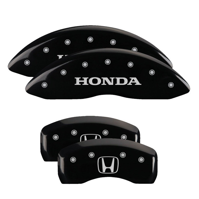 MGP Front set 2 Caliper Covers Engraved Front Honda Black finish silver ch-thumbmail-3